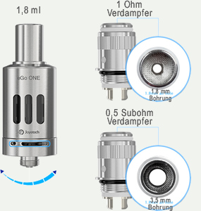  eGo ONE E-Zigarette - Verdampfer und Luftzugkontrolle 